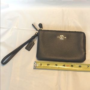 Blue Coach double zip wristlet